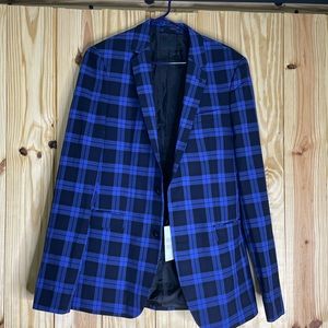 ASOS Men’s Blazer. Blue and Black checkered. Size 40.